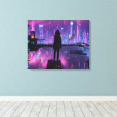 Cyber Noir (Cyberpunk Night City) キャンバスプリント (インサイチュ (ウッドフロア))