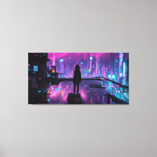Cyber Noir (Cyberpunk Night City) キャンバスプリント