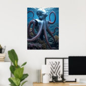 Cyber Octopus matte poster ポスター (ホームオフィス)