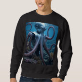 Cyber Octopus men black sweatshirt スウェットシャツ (正面)