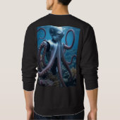 Cyber Octopus men black sweatshirt back スウェットシャツ (裏面)