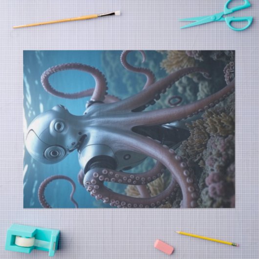 Cyber Octopus tissue paper 薄葉紙 (クラフト)