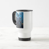 Cyber Octopus white travel mug two sided トラベルマグ (正面左)