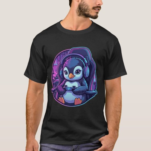 Cyber Penguin Gamer Tシャツ (正面)