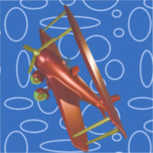 Cyber Red Popcorn Anime Bi-Plane flying amidst  シール (正面)