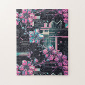 Cyber Sakura Skyline Puzzle ジグソーパズル (縦)