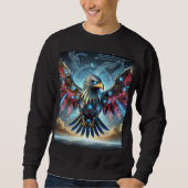 Cyber Samurai Eagle Sweatshirt Tシャツデザイン。 スウェットシャツ (正面)