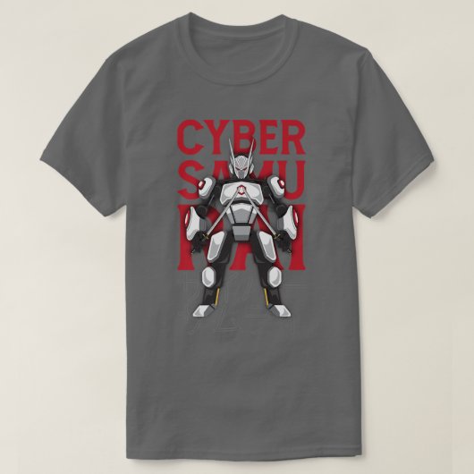 Cyber Samurai Japanese Fighter Anime Manga Warrior Tシャツ (デザイン正面)