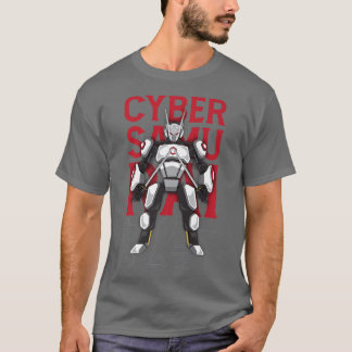 Cyber Samurai Japanese Fighter Anime Manga Warrior Tシャツ
