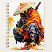 Cyber Samurai Palette Knife Neon Orange Impasto プランナー手帳 (正面)