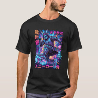 Cyber Samurai Sneakerhead - Neon Tokyo Future Kick Tシャツ