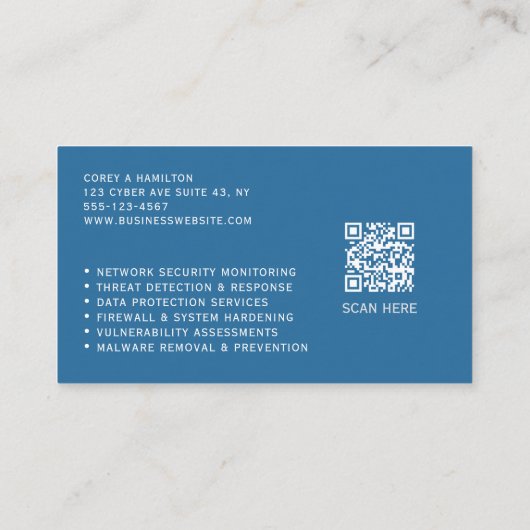 Cyber Security Engineer Service QR Code 名刺 (裏面)