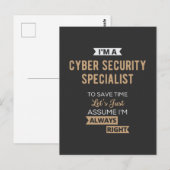 Cyber Security Specialist ポストカード (正面/裏面)