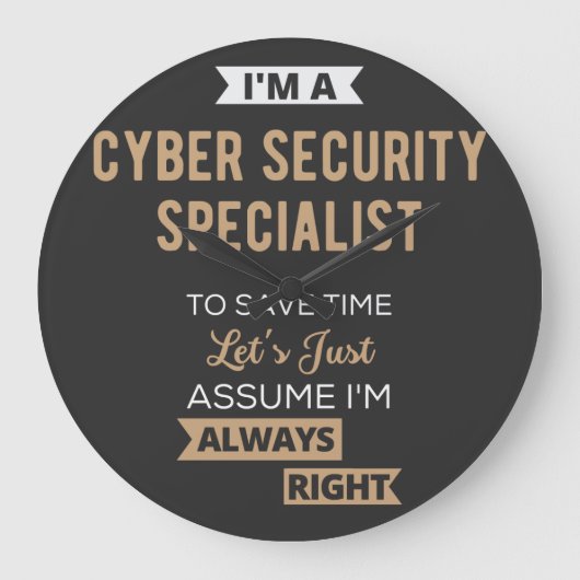 Cyber Security Specialist ラージ壁時計 (正面)