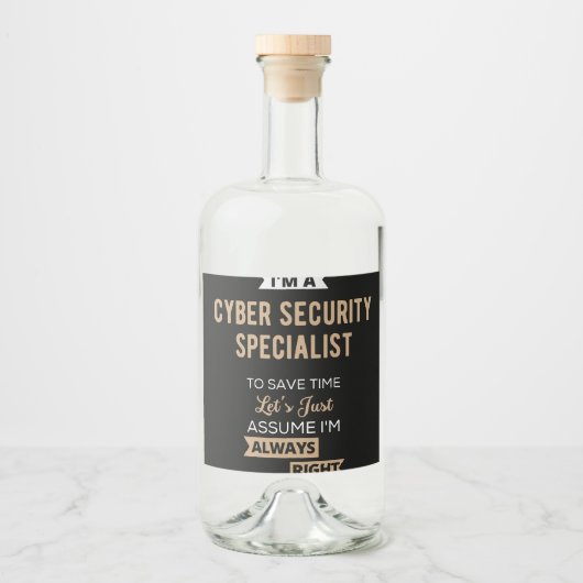 Cyber Security Specialist リキュールボトルラベル (正面)