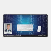 Cyber Security Tech Blue Business Photo Desk Mat デスクマット (キーボード&マウス)