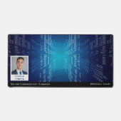 Cyber Security Tech Blue Business Photo Desk Mat デスクマット (正面)