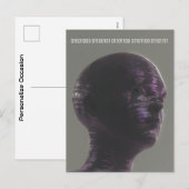 Cyber Skull Binary Hello Future Technology Design  シーズンポストカード (正面/裏面)