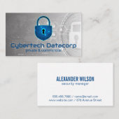 Cyber Tech Padlockロゴ | セキュリティ 名刺 (正面/裏面)