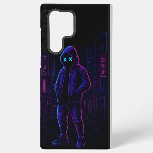 Cyber Tokyo Hacker – Neon Glow Samsung GPhone Case Galaxyケース (裏面)