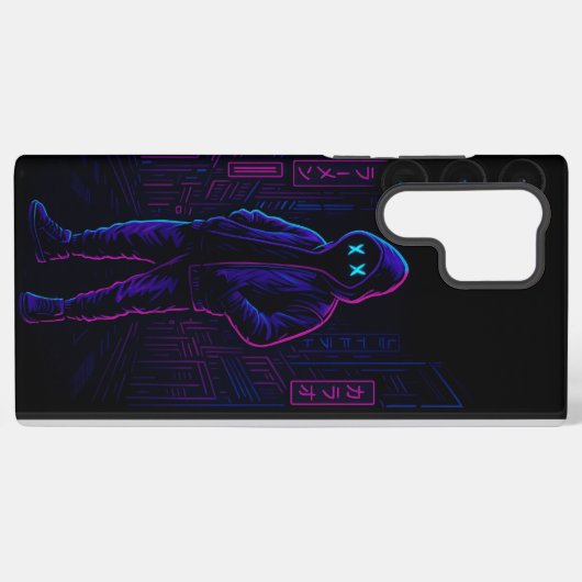 Cyber Tokyo Hacker – Neon Glow Samsung GPhone Case Samsung Galaxyケース (裏面横)
