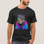 Cyber Vaporwave Aesthetic Futuristic Bear Robot Tシャツ (正面)