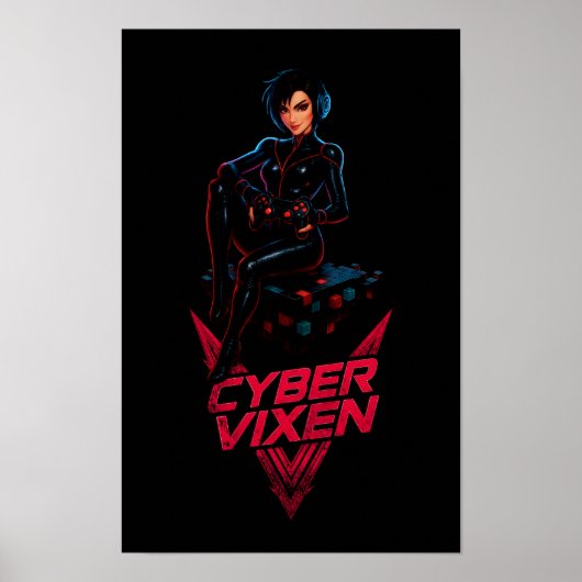 Cyber Vixen Gamer Girl Gaming Graphic - Video Game ポスター (正面)