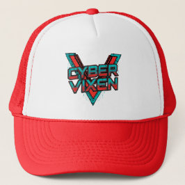 Cyber Vixen - Red Teal Gamer Girl Graphic Gaming キャップ