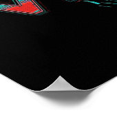 Cyber Vixen - Red Teal Gamer Girl Graphic Gaming ポスター (角)