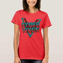 Cyber Vixen - Red Teal Gamer Girl Graphic Gaming