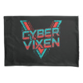 Cyber Vixen - Reversible Red Teal Gamer Girl 枕カバー (正面)