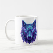 Cyber Wolf Spirit Guardian of Intuition コーヒーマグカップ (左)