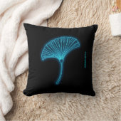 Cyber Zen Neon Ginkgo Pillow - Personalized Est. Y クッション (ブランケット)