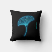 Cyber Zen Neon Ginkgo Pillow - Personalized Est. Y クッション (正面)