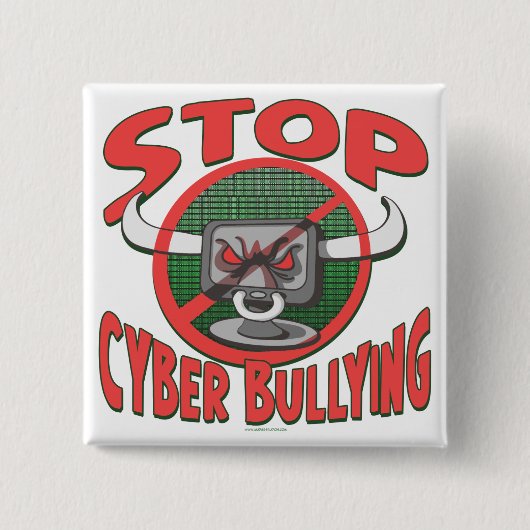 Cyberbullyの反ギアをサイバーいじめることを止めて下さい 缶バッジ (正面)