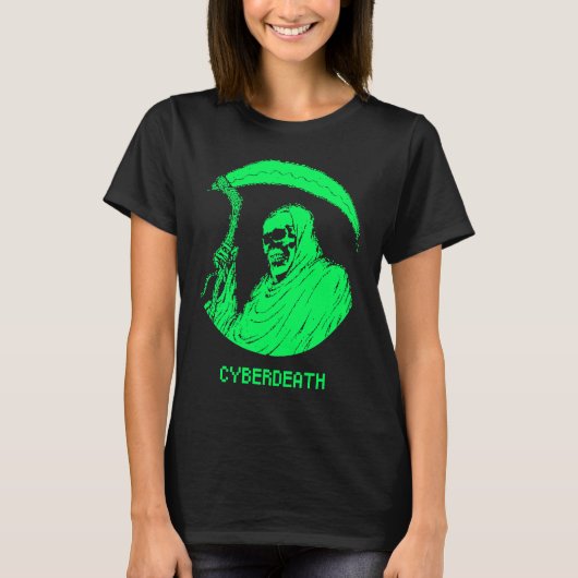 Cybergoth Clothes Alt Aesthetic  Cyber Death Grim  Tシャツ (正面)