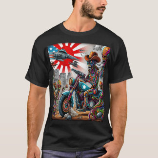 Cybernetic Bikers in Psychedelic Apocalypse Tシャツ