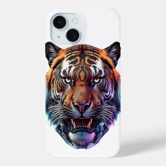 Cybernetic Bio-Mechanical Tiger Portrait Case-Mate iPhoneケース (裏面)