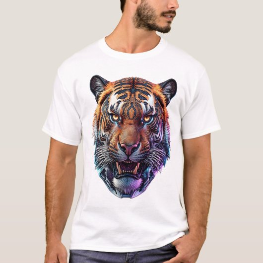 Cybernetic Bio-Mechanical Tiger Portrait Tシャツ (正面)