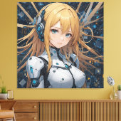 Cybernetic Guardian:未来のハート キャンバスプリント (インサイチュ (リビング))