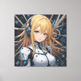 Cybernetic Guardian：未来のハート キャンバスプリント