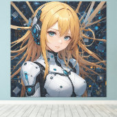 Cybernetic Guardian:未来のハート キャンバスプリント (インサイチュ (ウッドフロア))