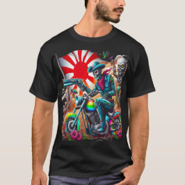 Cybernetic Knight on Rainbow Motorcycle Tシャツ