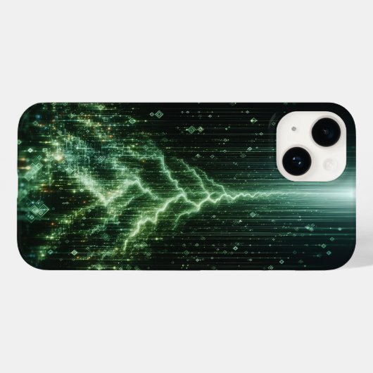 Cybernetic Lightning Bolt Phone Case - Glowing  Case-Mate iPhoneケース (裏面 (横))
