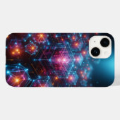 Cybernetic Neon Crystal Matrix Phone Case Glowing Case-Mate iPhoneケース (裏面 (横))
