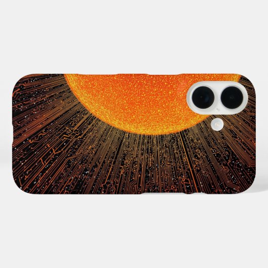 Cybernetic Sun Circuit Board Phone Case Case-Mate iPhoneケース (裏面 (横))