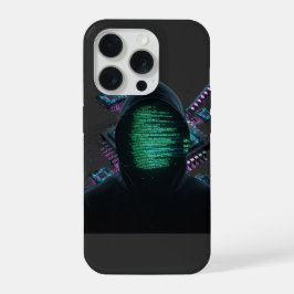 Cybernetic Tech Fusion - Neon Katana & CPU Circuit iPhone 15 Proケース