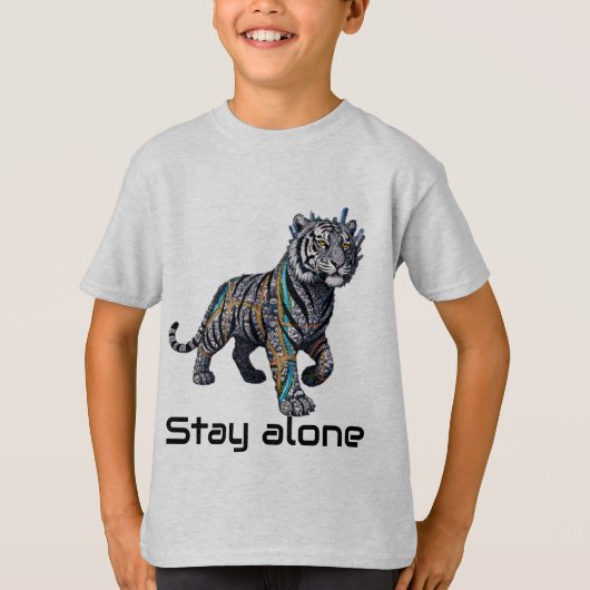 Cybernetic Tiger Strength Stay Alone Graphic Tシャツ (正面)
