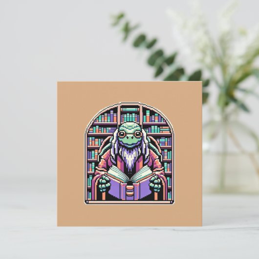 Cybernetic Turtle Librarian - Pixel Wisdom Keeper 招待状 (スタンド正面)