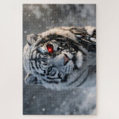 Cybernetic white tiger sci-fi jigsaw puzzle ジグソーパズル (縦)